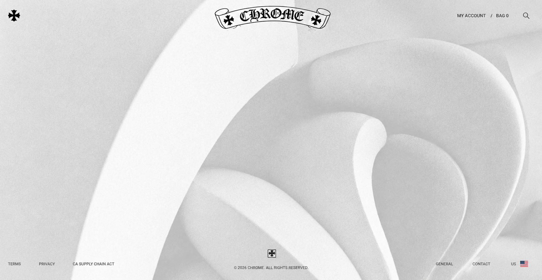 Minimal monochrome CHROME homepage artwork